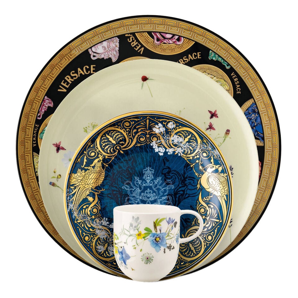 Various dishes stacked in front of each other