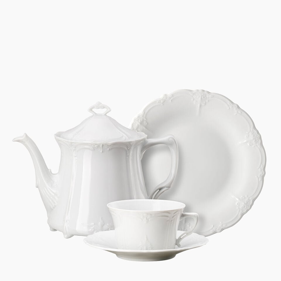 Baronesse White luxury porcelain dinnerware with classic, timeless design and refined detailing