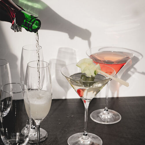 Rosenthal Martini glasses, goblets filled with champagne