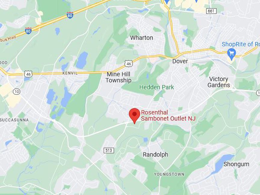 Google maps image to the Rosenthal outlet in Randolph
