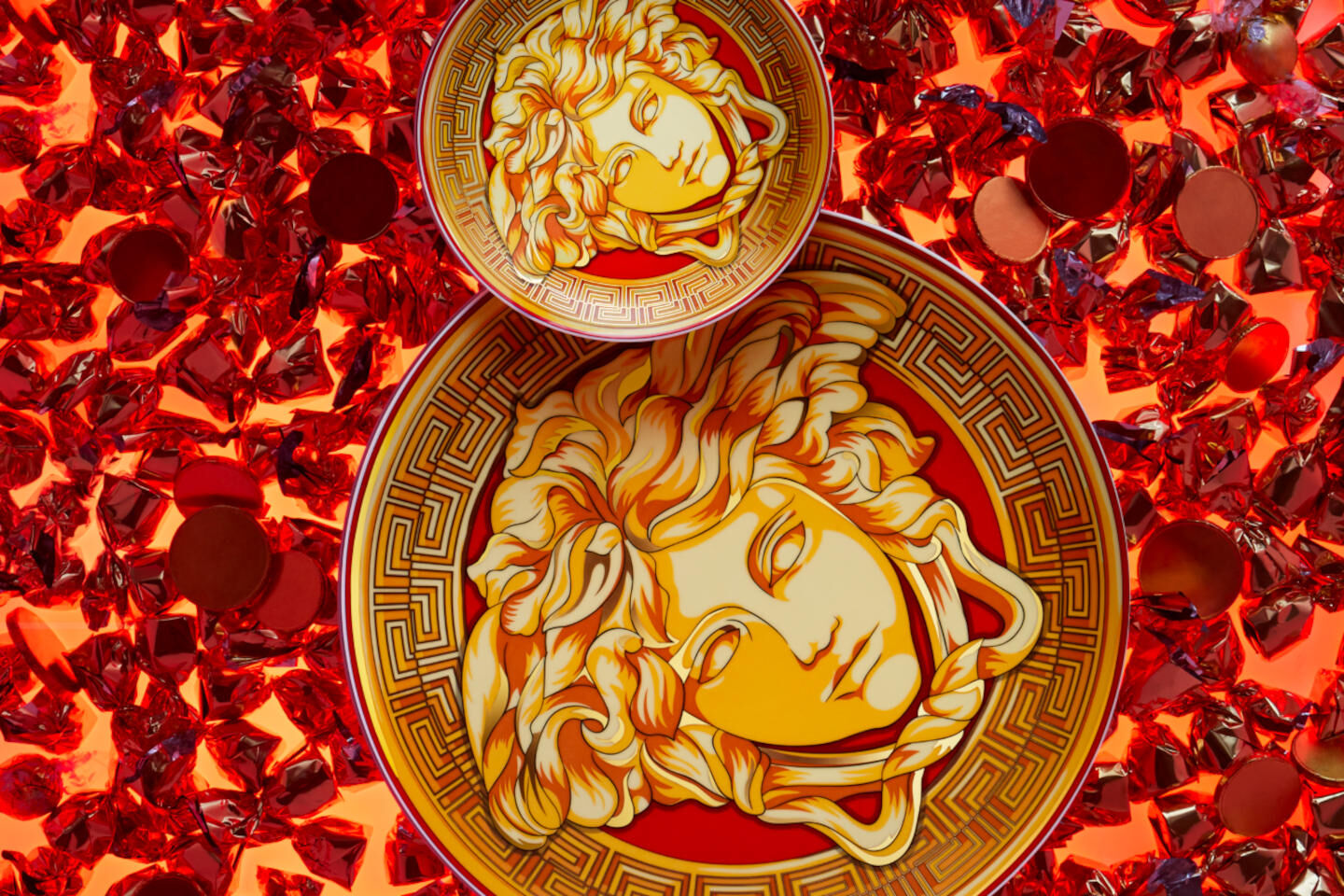 Versace Golden Coin Christmas plates