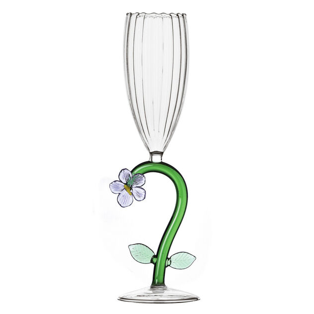 Champagne goblet optic with lilac flower image number 0