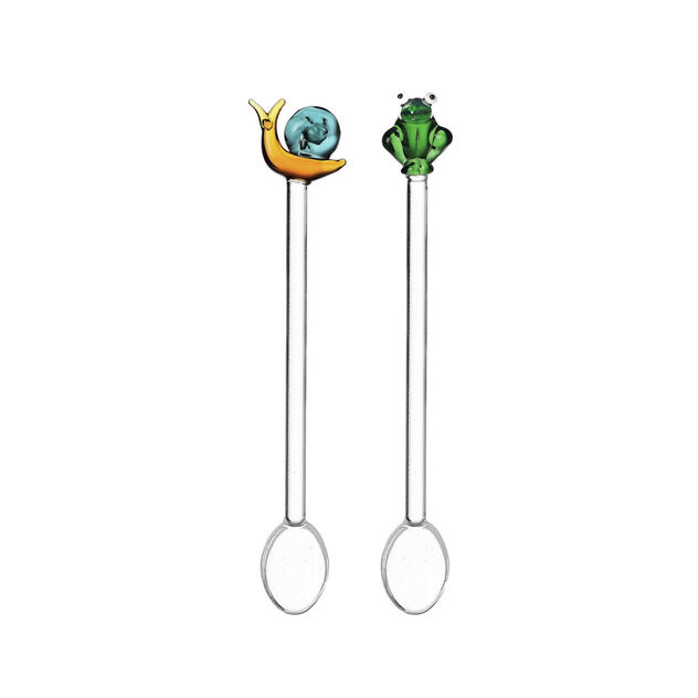 Spoon set 2 pcs, with snail and frog image number 0