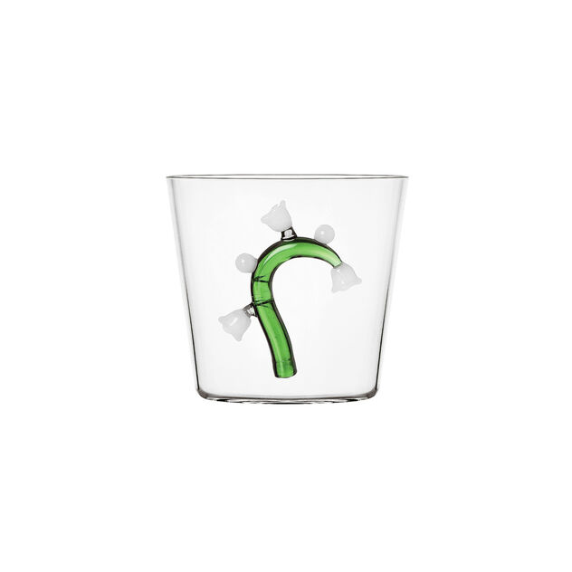 Water glass with white flower image number 0