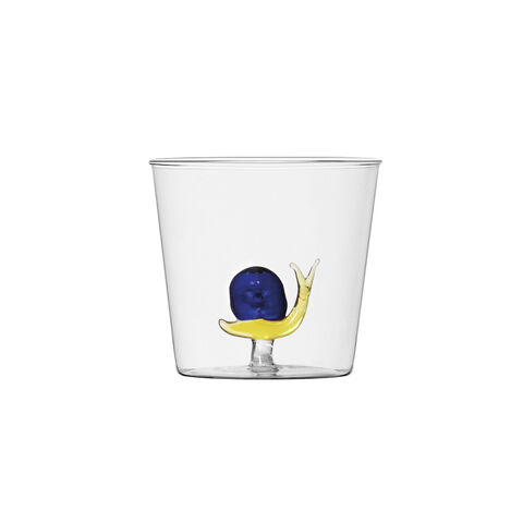 Water glass with snail