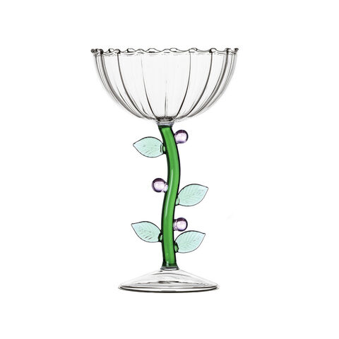 Champagne bowl optic with pink flower