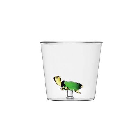 Water glass with turtle