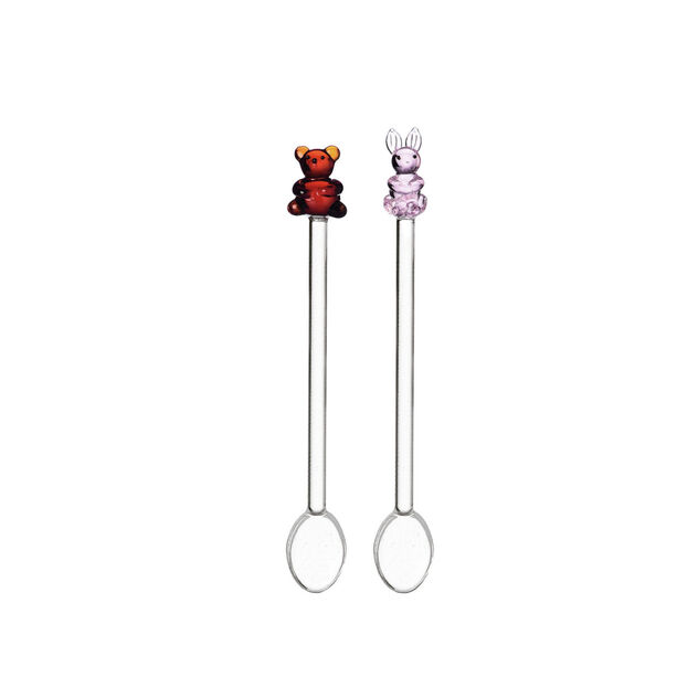 Spoon set 2 pcs, with bunny and bear image number 0