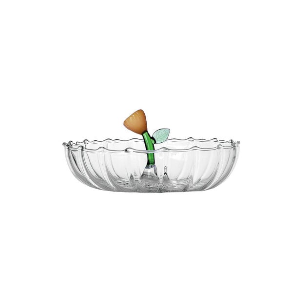 Cloche with dish and blue flower image number 0