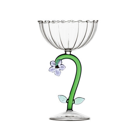 Champagne bowl optic with lilac flower