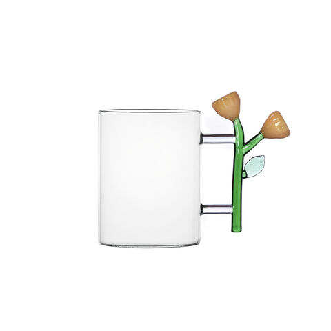Mug with amber flower