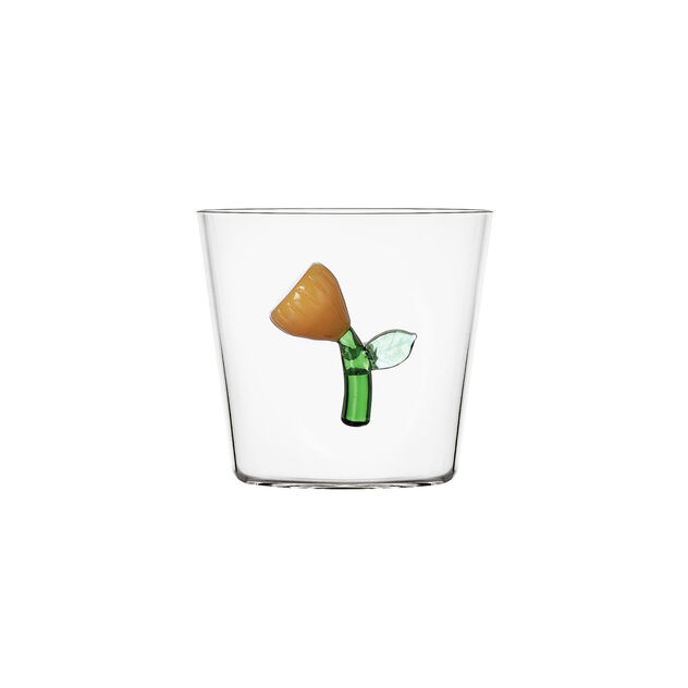 Water glass with amber flower image number 0