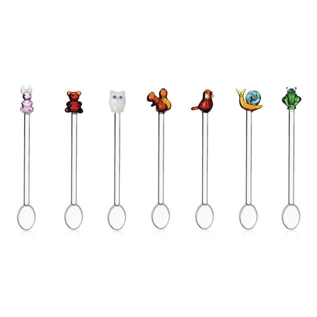 Spoon set 2 pcs, with bunny and bear image number 1
