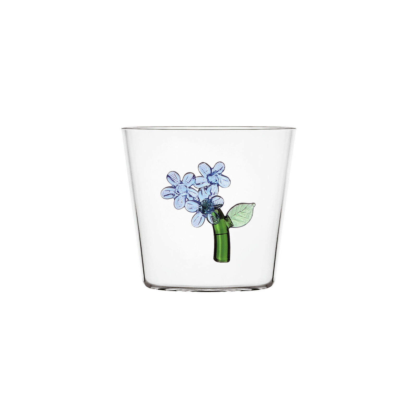 Water glass with light blue flower image number null