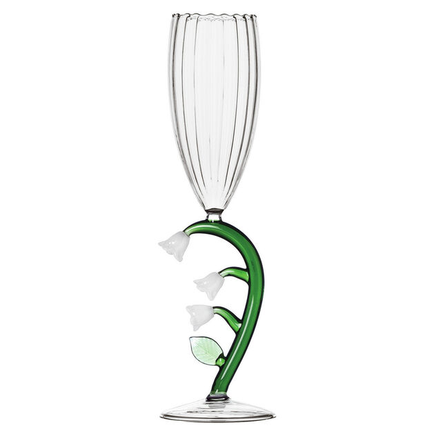 Champagne goblet optic with white flower image number 0