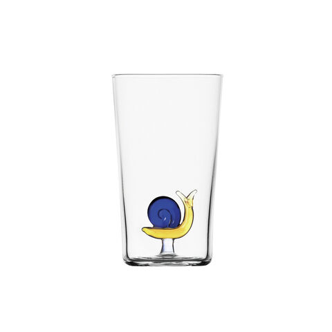 Long drink glass with snail
