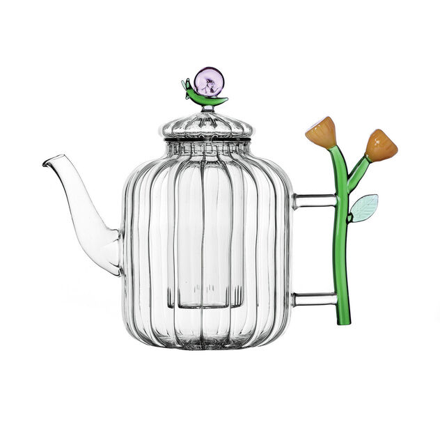 Teapot optic with snail and amber flower image number 0