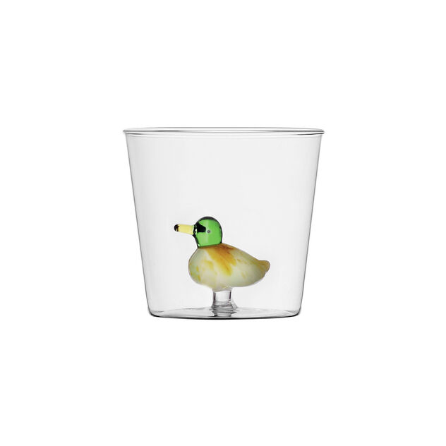 Water glass with duck image number 0