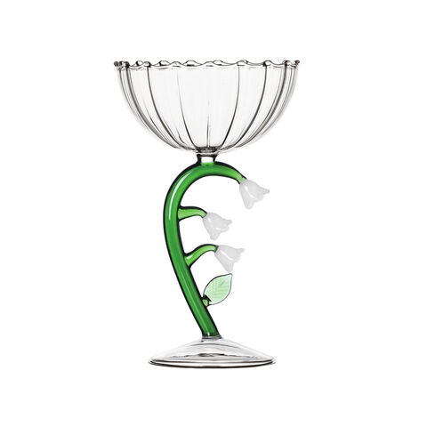 Champagne bowl optic with white flower