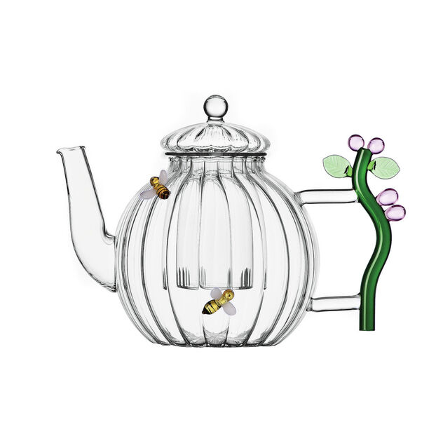 Teapot Optic with pink flower and bee image number 0