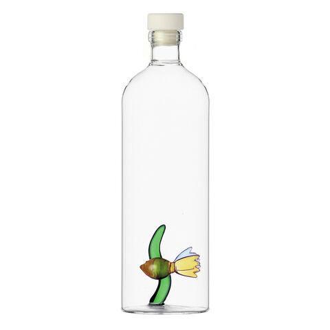 Bottle with fish and seagrass