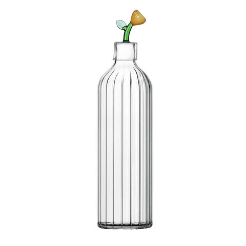 Bottle optic with amber flower