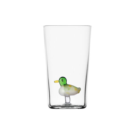 Long drink glass with duck
