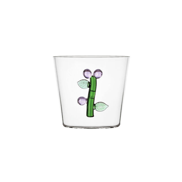 Water glass with pink flower image number 0