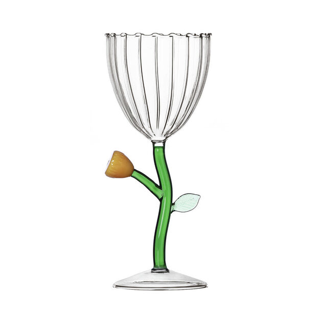 Wine goblet optic with amber flower image number 0