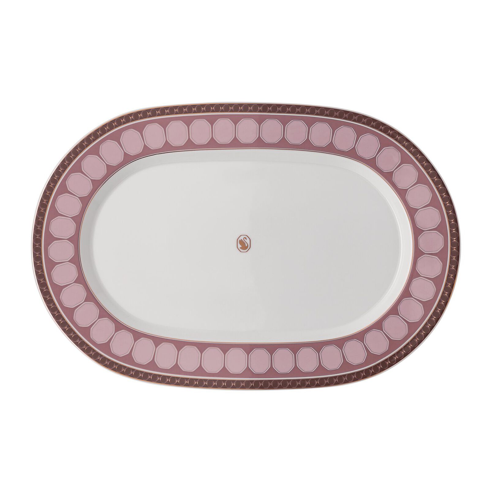 Platter (40 cm) from the Swarovski SIGNUM Rose collection in porcelain. image number null