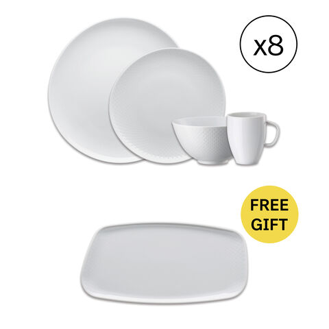 Dinnerware Set for 8 People 32 Pieces with Free Gift