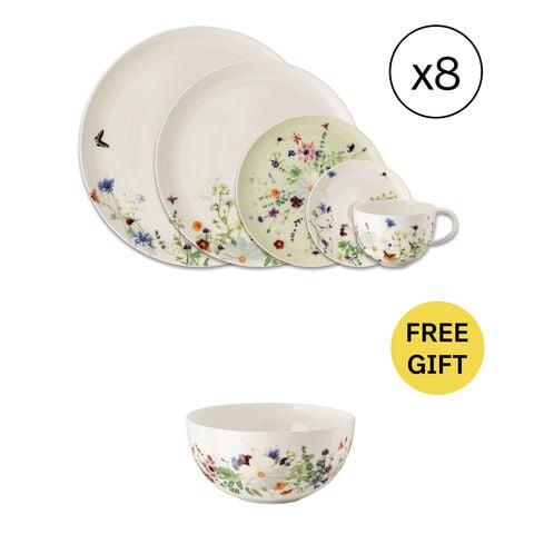 Dinnerware Set for 8 People 40 Pieces with Free Gift