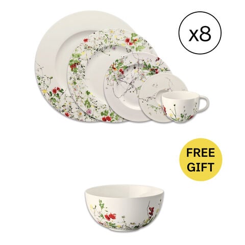 Dinnerware Set for 8 People 40 Pieces with Free Gift