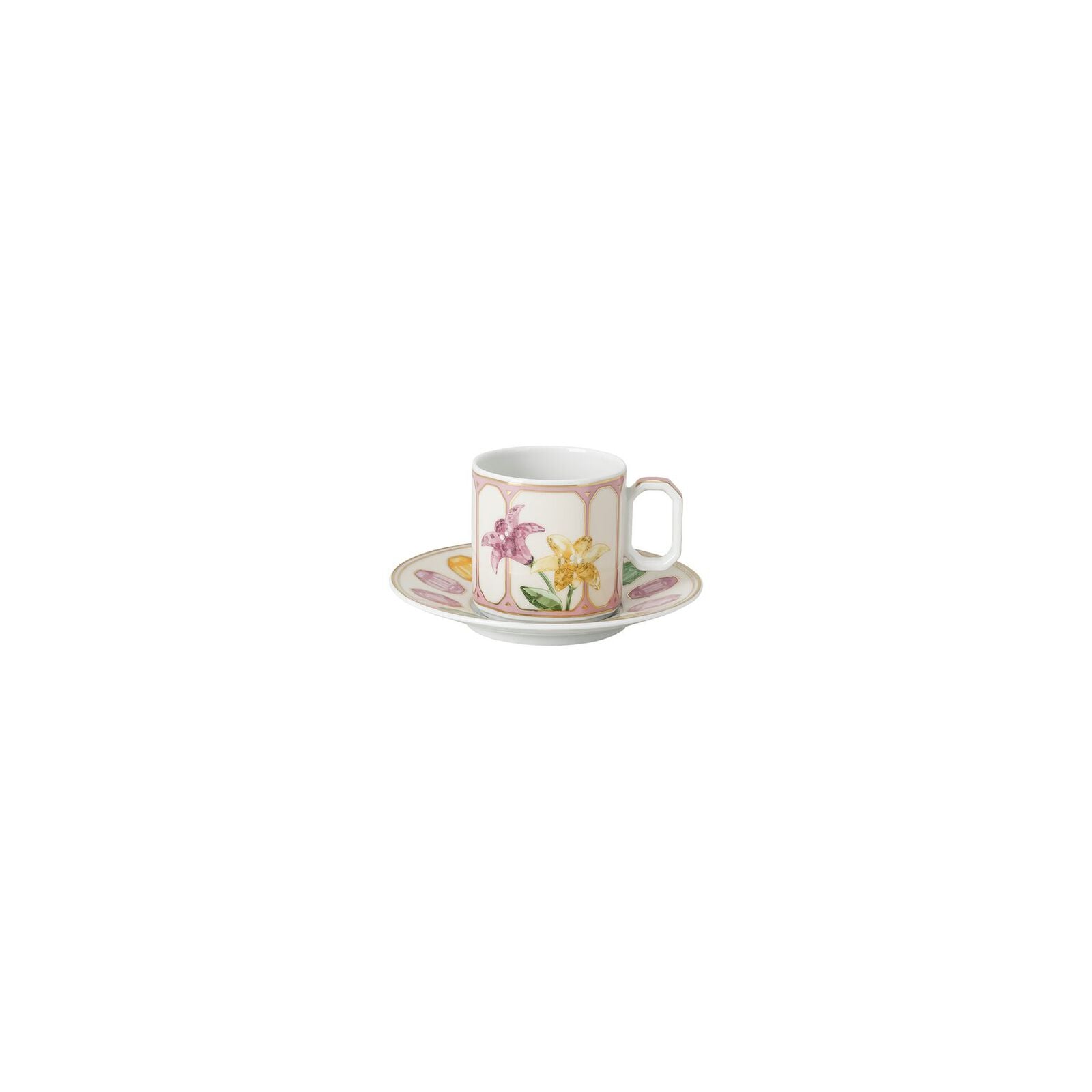 Espresso cup set (2 pieces) from the Swarovski IDYLLIA Marshmallow collection in porcelain, dimensions 10.90 cm. image number null