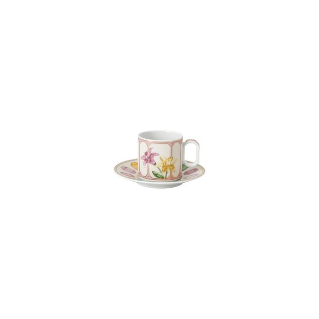 Espresso cup set (2 pieces) from the Swarovski IDYLLIA Marshmallow collection in porcelain, dimensions 10.90 cm. image number 0