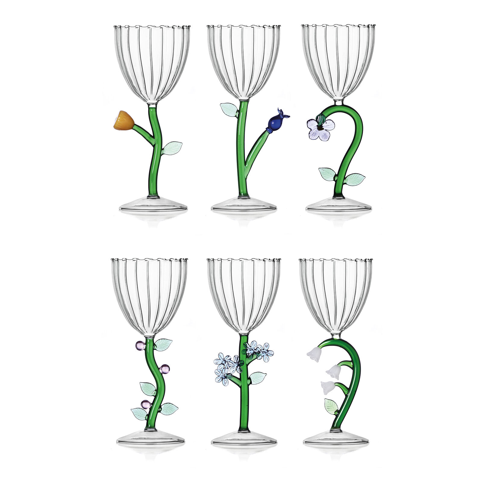Optical Stemmed Wine Goblets set, 6 pieces image number null