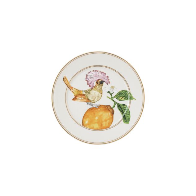 18 cm plate from the Swarovski IDYLLIA collection, decorated with Flycatcher design in porcelain. image number 0