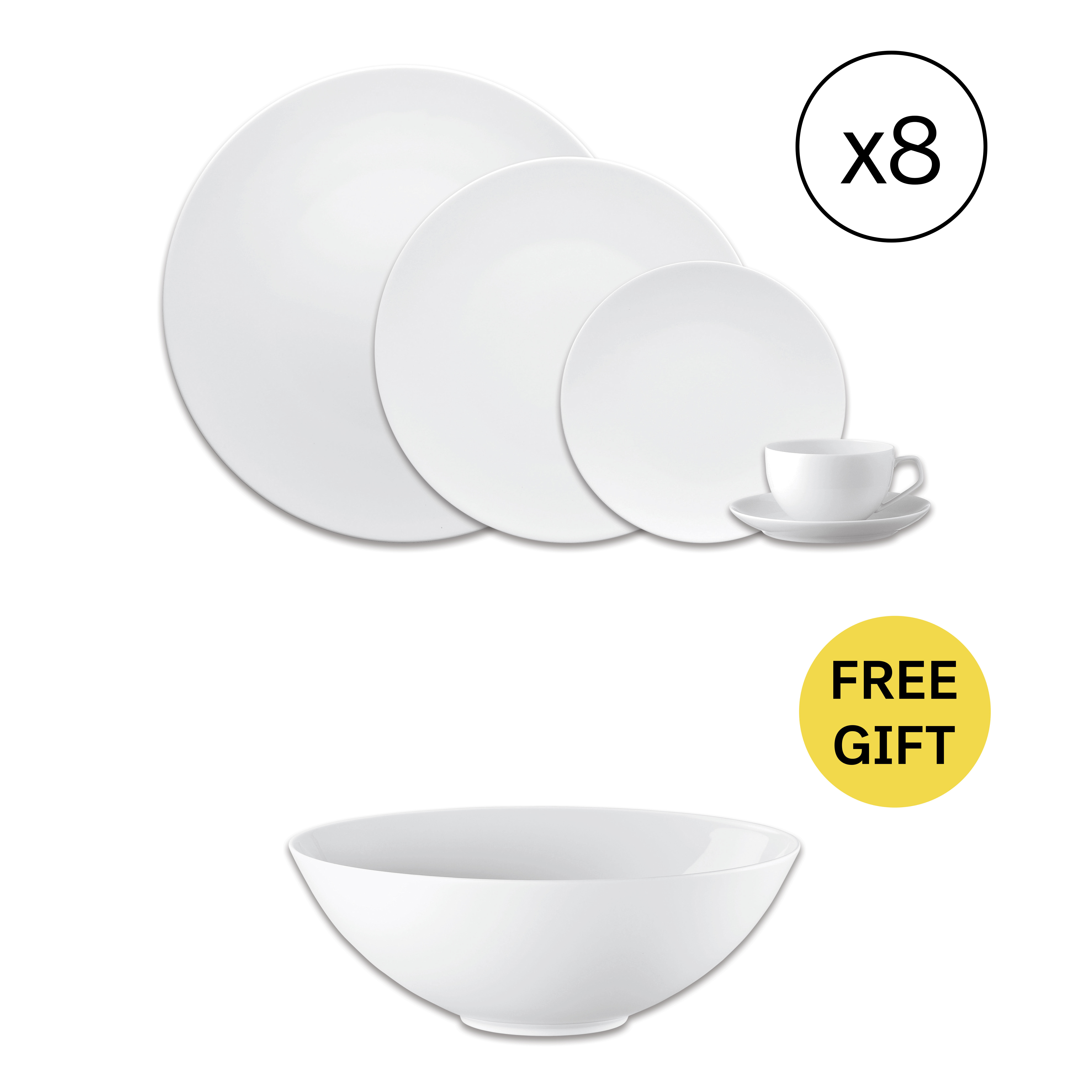 Dinnerware Set for 8 People 40 Pieces with Free Gift
