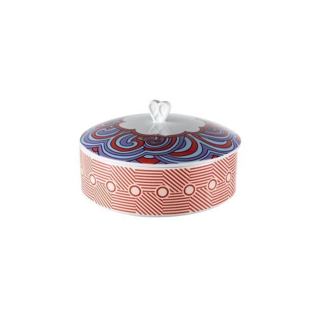 Storage jar (15 cm) from the Rosenthal Home Flower Farm collection in porcelain, placed on a neutral surface. image number 0