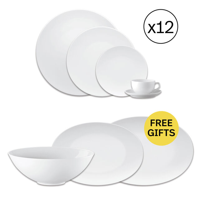 Dinnerware Set for 12 People 60 Pieces with Free Gifts image number 0