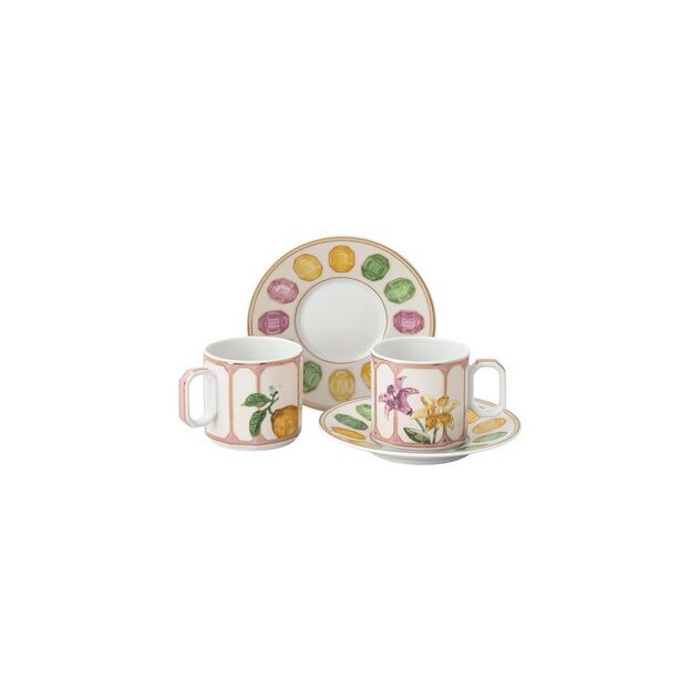 Espresso set (4 pieces) from the Swarovski IDYLLIA Marshmallow collection in porcelain. image number 1