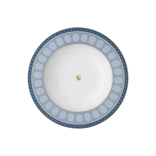 Soup plate (24 cm) from the Swarovski SIGNUM Azure collection in porcelain. image number 0