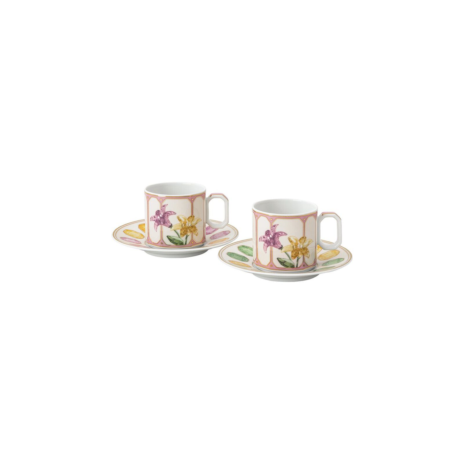 Espresso set (4 pieces) from the Swarovski IDYLLIA Marshmallow collection in porcelain for two persons. image number null