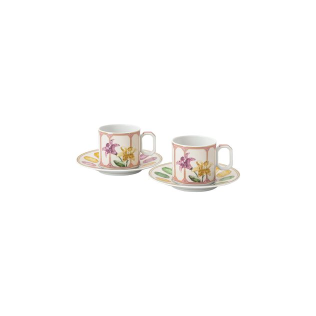 Espresso set (4 pieces) from the Swarovski IDYLLIA Marshmallow collection in porcelain for two persons. image number 0