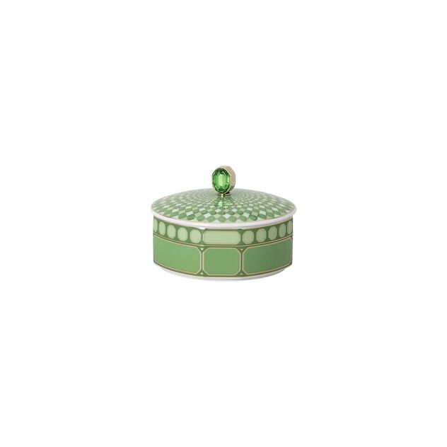 Low bowl (12 cm) from the Swarovski SIGNUM Fern collection in porcelain. image number 1