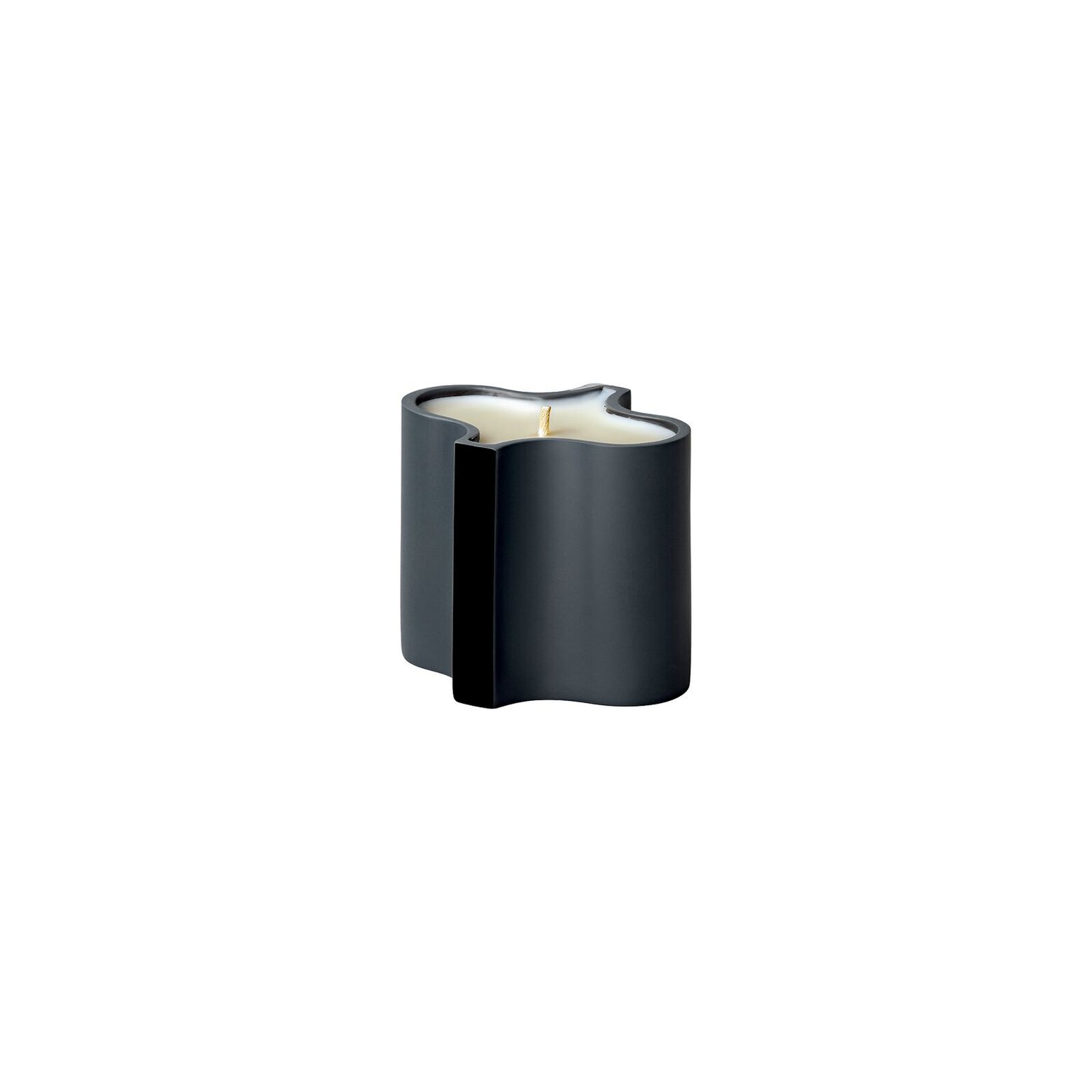 Scented candle (10.20 cm) from the Rosenthal Ripple collection in black porcelain. image number null