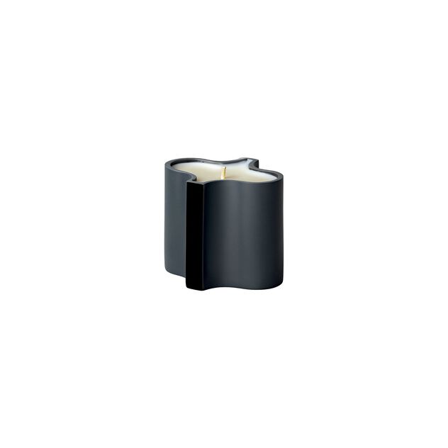 Scented candle (10.20 cm) from the Rosenthal Ripple collection in black porcelain. image number 0
