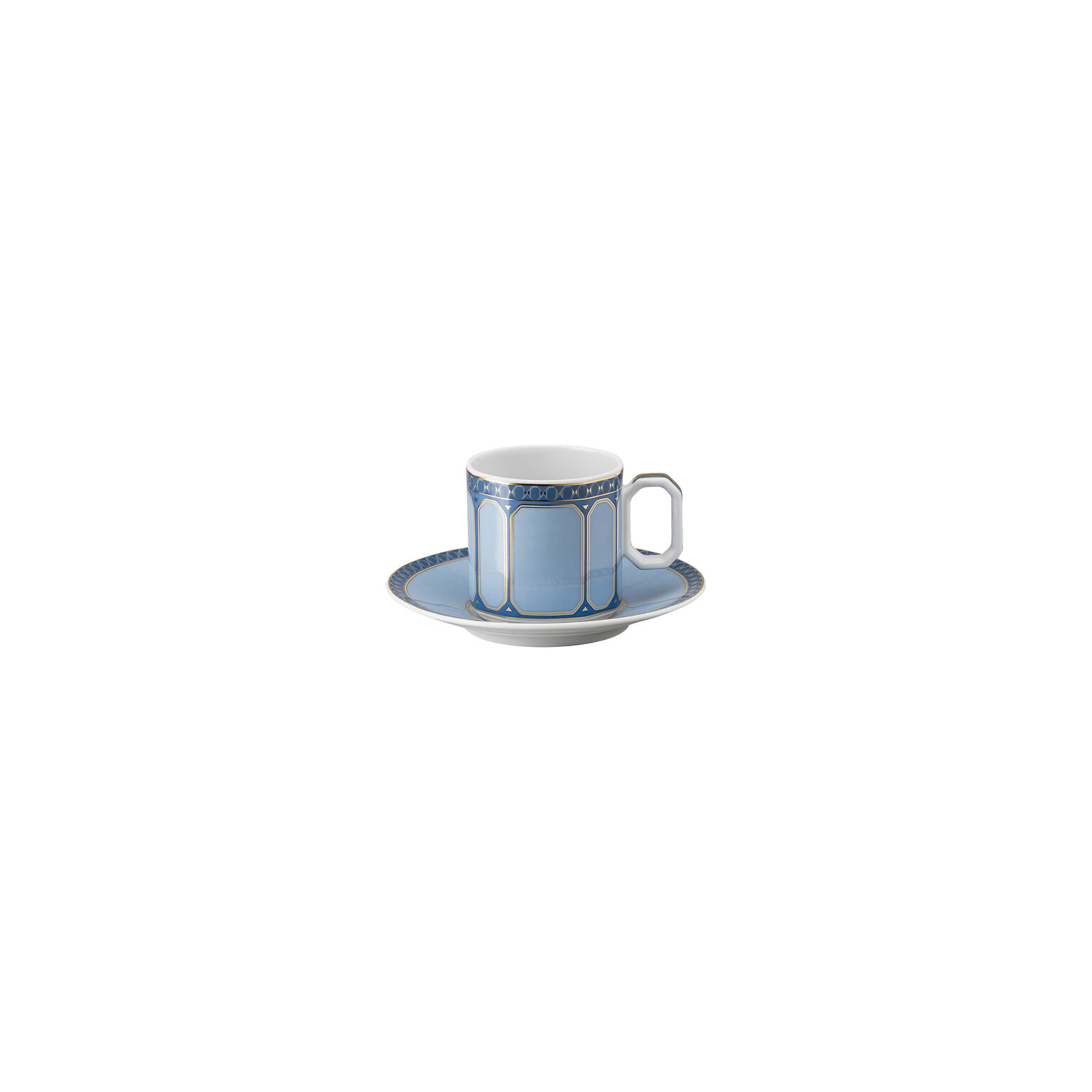 Rosenthal Porcelain, A.D. Cup & Saucer, Swarovski SIGNUM Azure