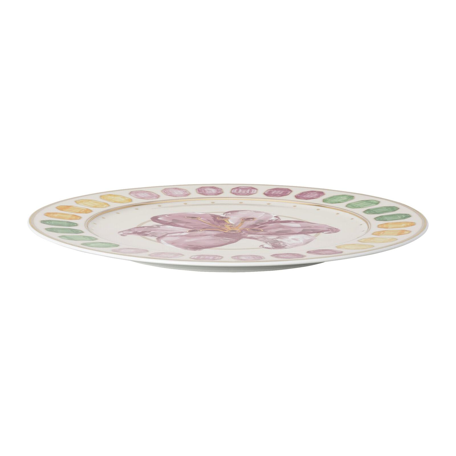 Charger plate (33 cm) from the Swarovski IDYLLIA collection, featuring a Lily decor in porcelain. image number null