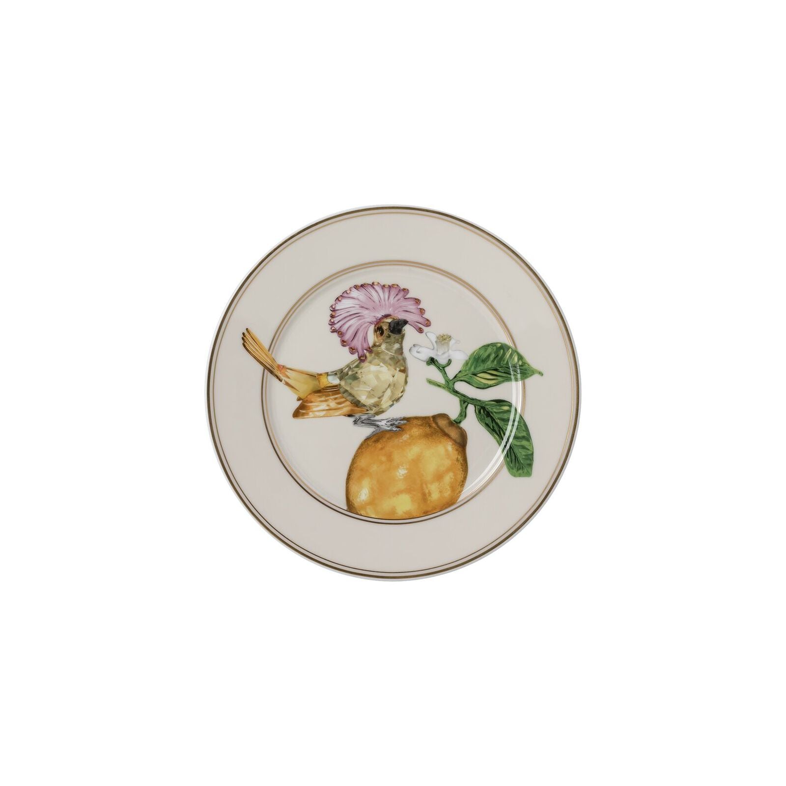 Plate (18 cm) from the Swarovski IDYLLIA Flycatcher collection in porcelain. image number null